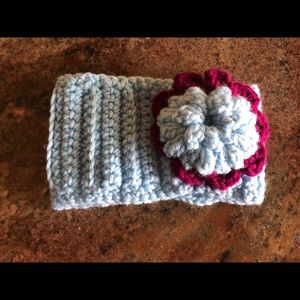 super soft baby blue crocheted head band